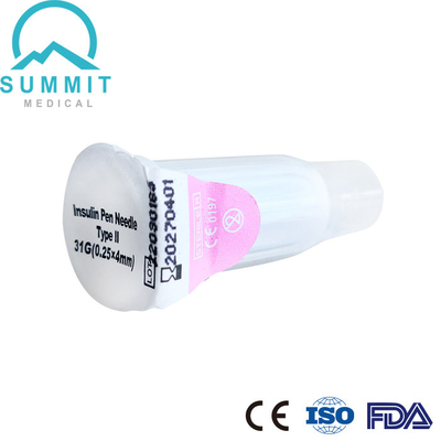 Sterile zuckerkranke Sicherheits-Nadeln mit unsymmetrischem Schutz 31G 4mm