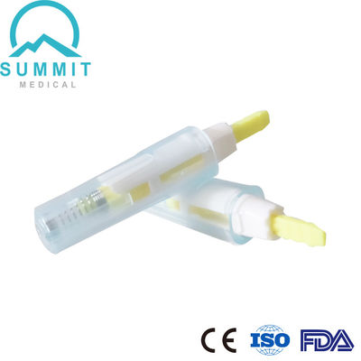 Einweg-Sicherheitslanzett mit automatischem Stichmechanismus 26G 1,8 mm Gelb