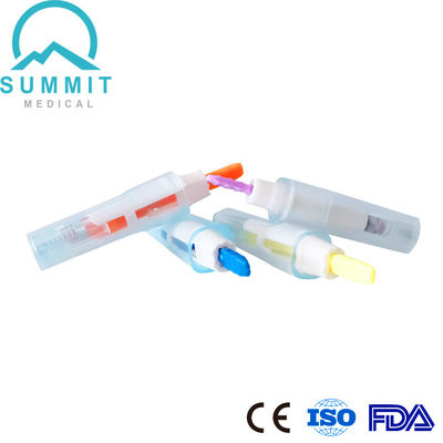 Farbcodierte Sicherheitsblutlanze 21G 23G 26G 28G 30G für den Point of Care Test