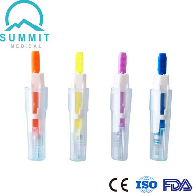 Farbcodierte Sicherheitsblutlanze 21G 23G 26G 28G 30G für den Point of Care Test