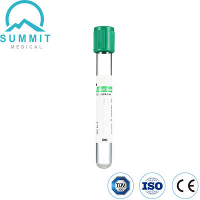 Grüne Blutröhre mit Natriumheparin oder Lithiumheparinzusatz, 4 ml