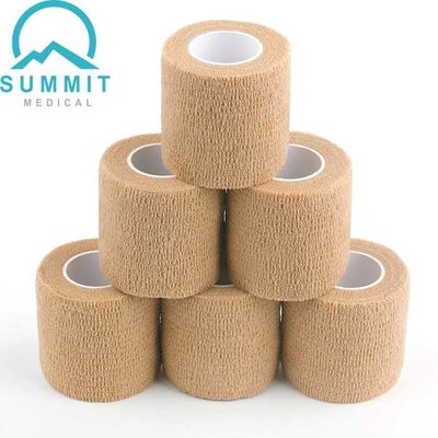 Tan Color Nonwoven Self Adherent-Verband-Verpackung 2 bewegt X 5 Yards Schritt für Schritt fort