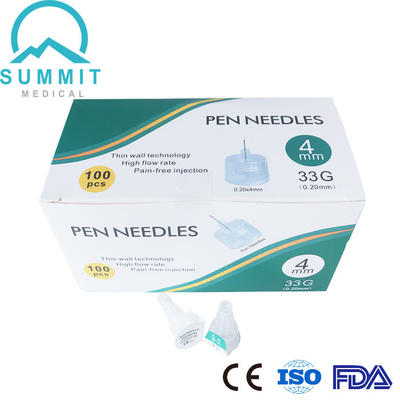 Schmerz-freies Insulin Pen Needles Compatible mit dem meisten Diabetes sperrt 0,20 x 4mm ein (33G x 4mm)