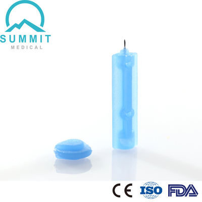 Torsions-Spitzenlanzette der Größen-30G für Lancing Gerät-transparentes Blau