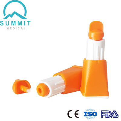 Orange der mehrfache Schnittiefe-justierbare Sicherheits-Blut-Lanzetten-28G 1.3mm/1.8mm/2.3mm